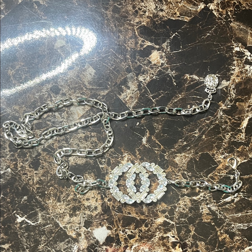 Elegant Silver Women's Chain Belt